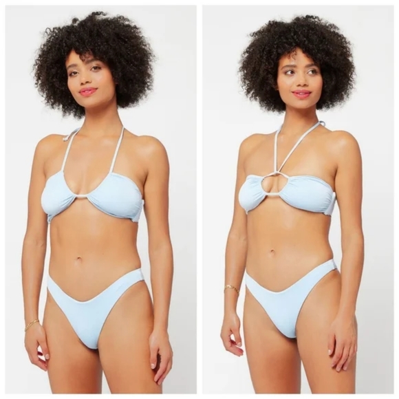 L*Space Shimmer Dawn Cabana Bikini Set Sky Blue - Picture 3 of 12